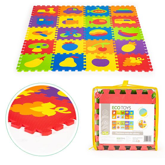 Farebná vzdelávacie podložka - penové puzzle