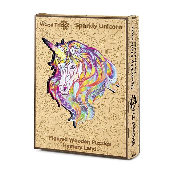 Farebné drevené puzzle - jednorožec