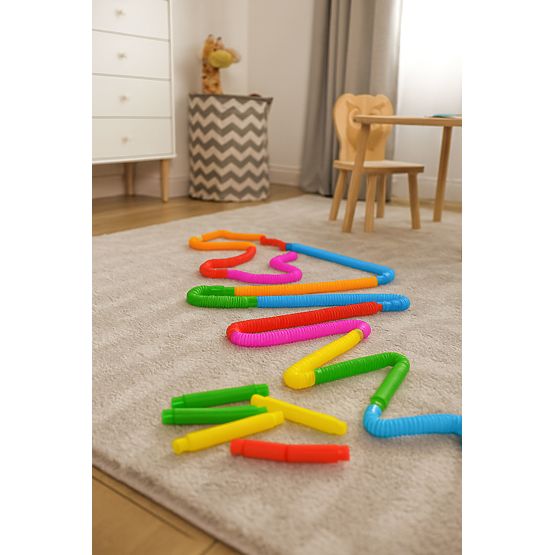 Farebné senzorické trubky pop tube pre deti antistresové trubky na prepojenie 60 kusov