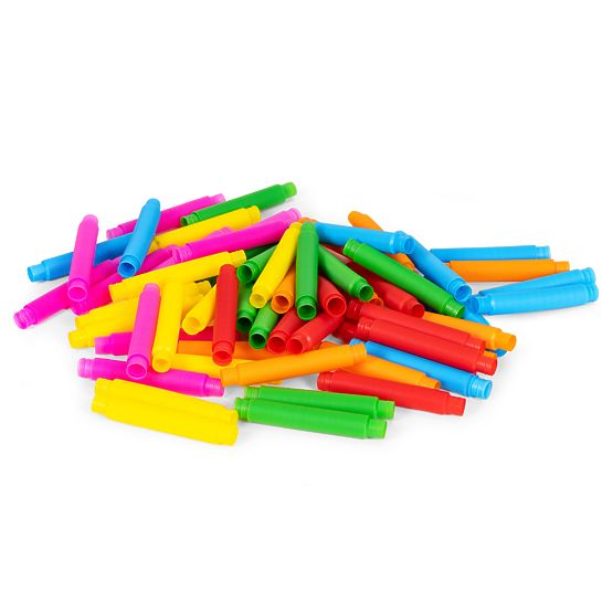 Farebné senzorické trubky pop tube pre deti antistresové trubky na prepojenie 60 kusov
