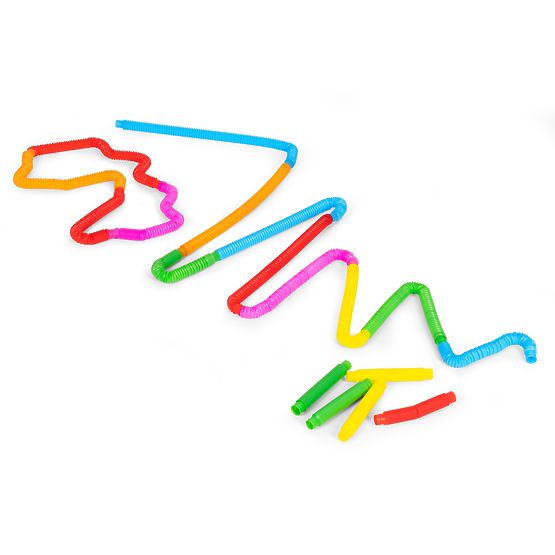 Farebné senzorické trubky pop tube pre deti antistresové trubky na prepojenie 60 kusov