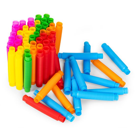 Farebné senzorické trubky pop tube pre deti antistresové trubky na prepojenie 60 kusov