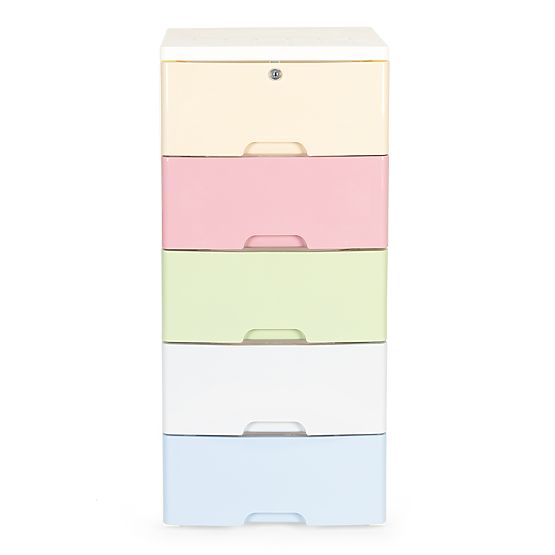 Farebný policový regál na kolieskach Five