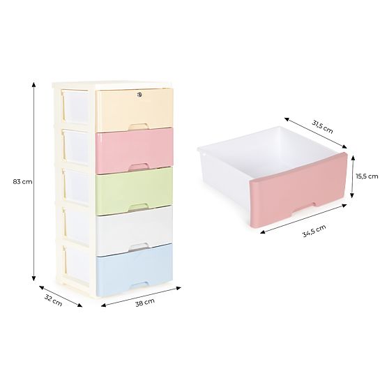 Farebný policový regál na kolieskach Five