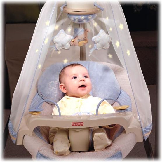 Fisher Price Hojdačka s Baldachýnom Starlight Papasan