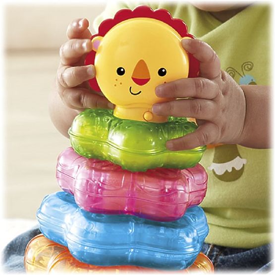 Fisher Price - svietiace krúžky na tyči - levíček