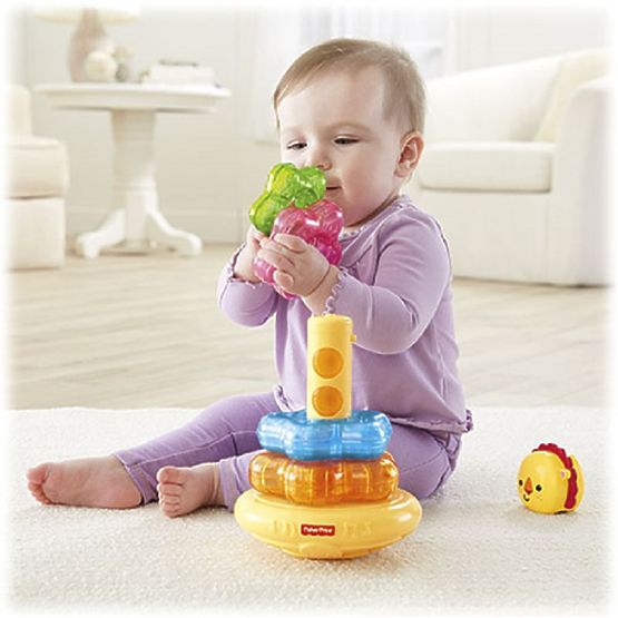 Fisher Price - svietiace krúžky na tyči - levíček