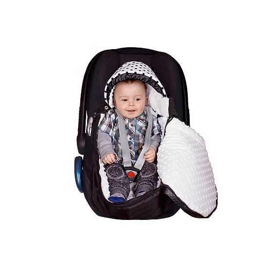 Fusak do autosedačky minky - biely