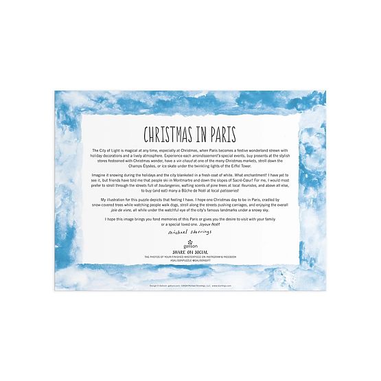 Galison Fóliové puzzle Michael Storrings Vianočný Paríž 1000 dielikov