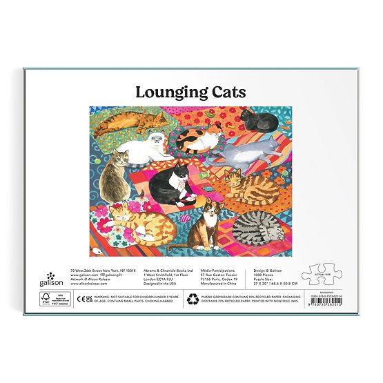 Galison Puzzle Leňošiace mačky 1000 dielikov