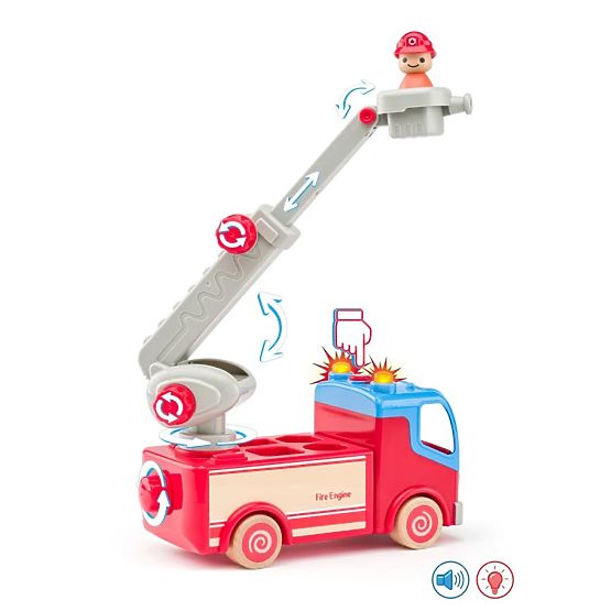 Hasičské auto s otočným rebríkom s plošinou Woody