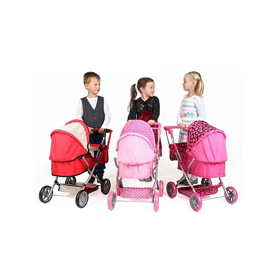 Hlboký kočík pre bábiky PlayTo Viola ružový