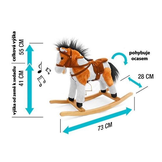 Hojdací koník Milly Mally Jurášek tmavo hnedý Hnedá