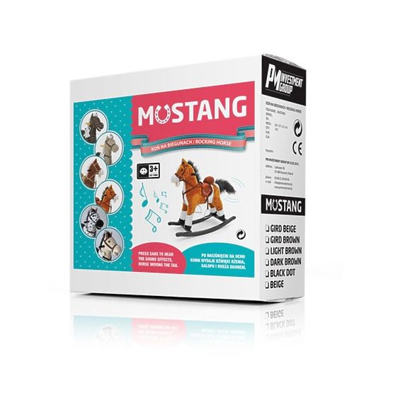 Hojdací koník Milly Mally Mustang bielo-čierny puntíkovaný Biela