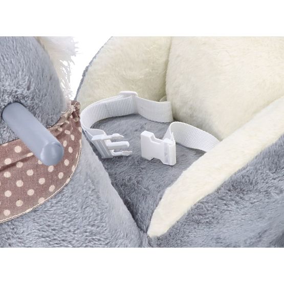 Hojdací koník sivý s kreslom a kolesami