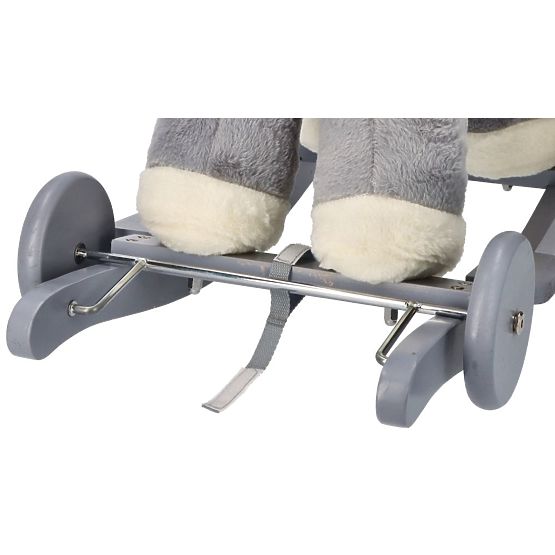 Hojdací koník sivý s kreslom a kolesami