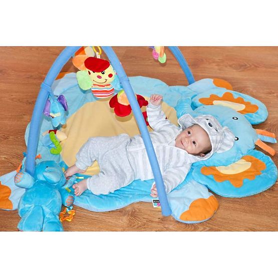 Hracia deka s melódiou PlayTo sloník hračkou Modrá