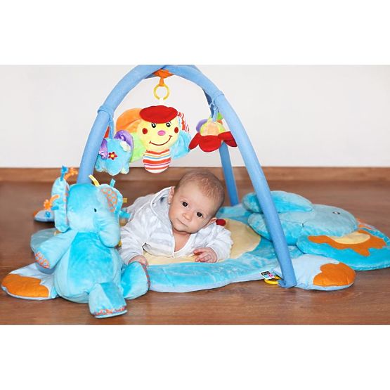 Hracia deka s melódiou PlayTo sloník hračkou Modrá