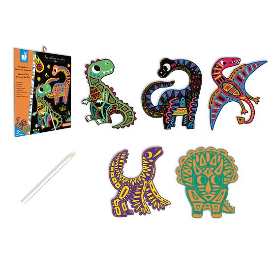 Janod vyškrabávacie obrázky Dinosaury Atelier Sada Mini 5+