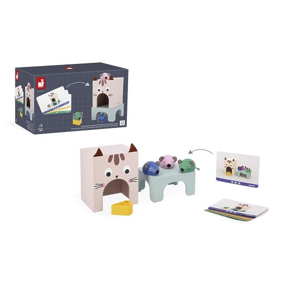 Janod Vzdelávacia orientačná hra pre deti Mačka a myš Didaktik