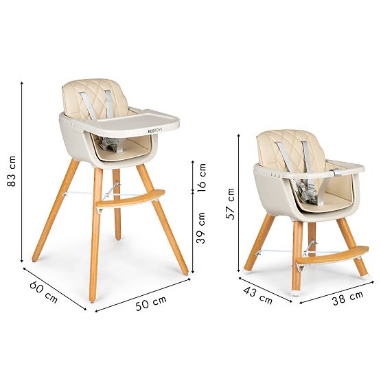 Jedálenská stolička Nela 2v1 - béžová