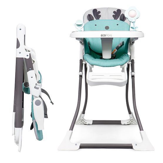 Jedálenská stolička Reindeer - bielo-tyrkysová