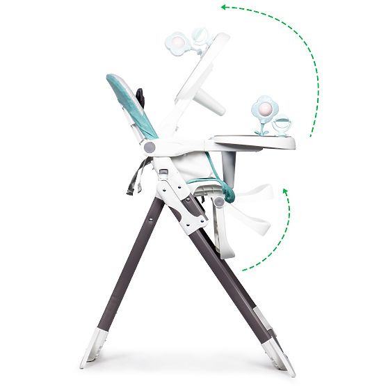 Jedálenská stolička Reindeer - bielo-tyrkysová