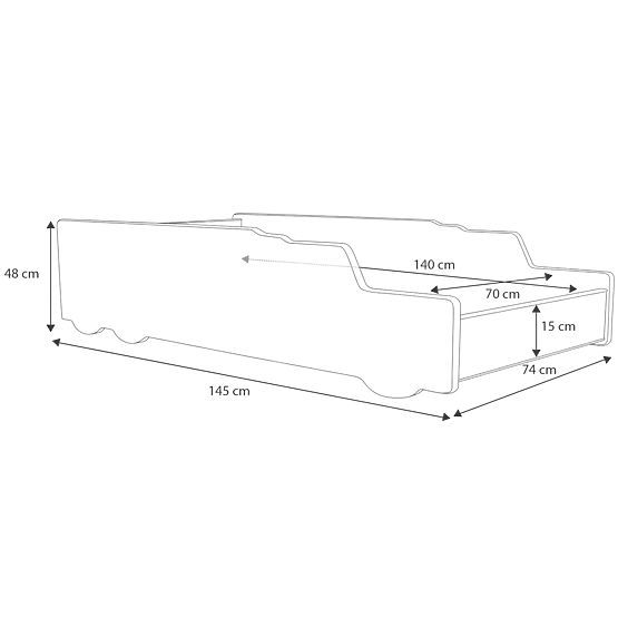 Jednolôžko Miešačka 140x70 s matracom