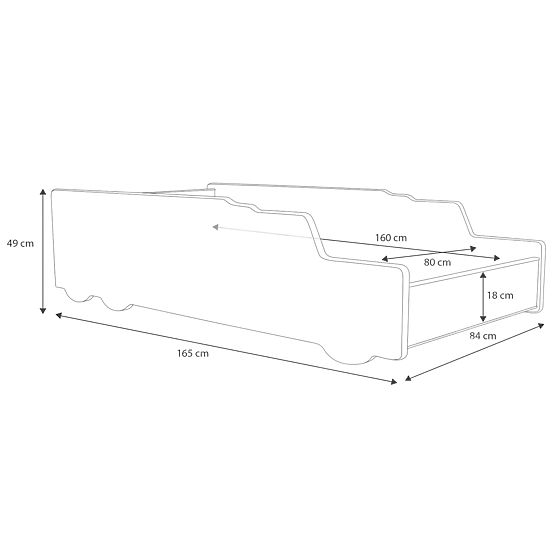 Jednolôžko Miešačka 160x80 s matracom