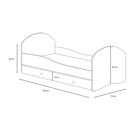 Jednolôžková posteľ Luk140x70 so zásuvkou