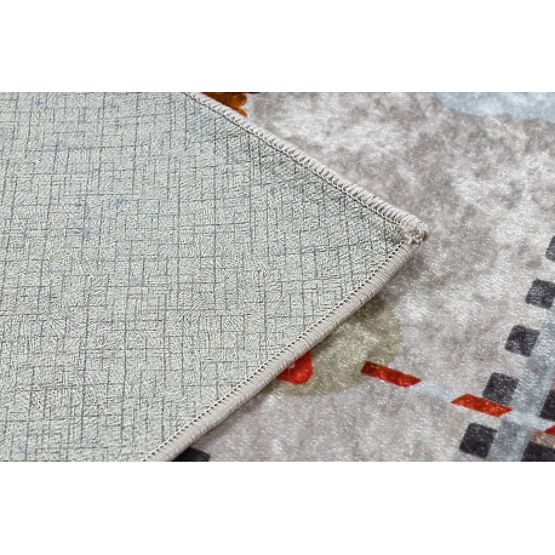 JUNIOR 51986.803 umývací koberec Koľaje, lokomotíva pre deti protišmykový - sivá