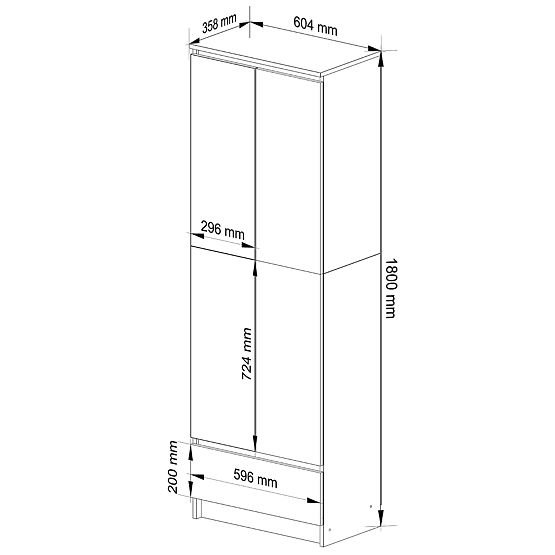 Kancelárska skriňa R 60 cm CLP 1 zásuvka 2 dvere PK Čerešňa