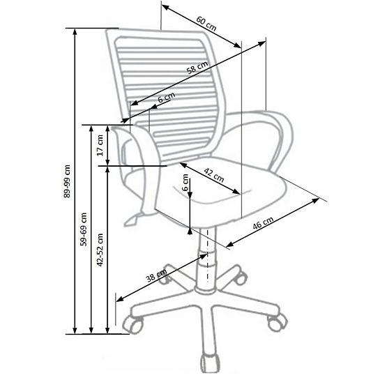 Kancelárska stolička Santana - čiernosivá