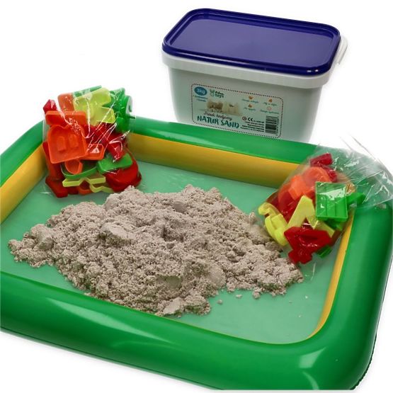 Kinetický piesok 3 kg s nafukovacím pieskoviskom a formičkami