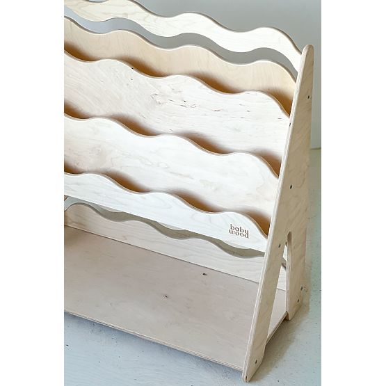 Knižnica a regál na hračky WAVE M - prírodná