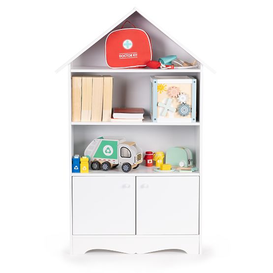 Knižnica s úložným priestorom Domček