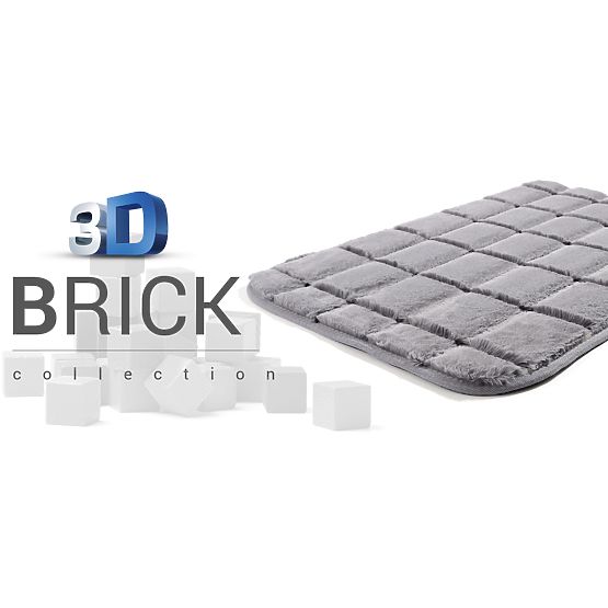 Koberec 3D BRICK - grey