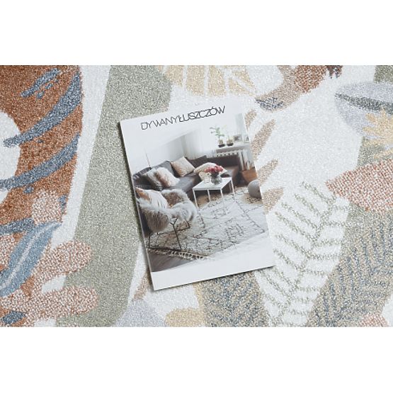 Koberec BONO 8426 kruh Jungle, divoké zvieratá krémová / tmavo zlatá