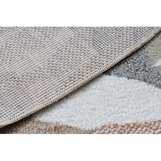 Koberec BONO 8426 kruh Jungle, divoké zvieratá krémová / tmavo zlatá