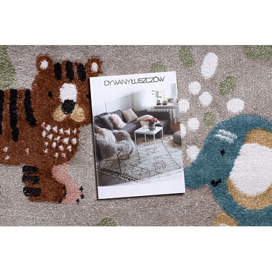 Koberec FUN Africa pre deti, zvieratá, Afrika béžová