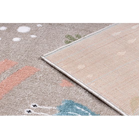 Koberec FUN Sweety pre deti, jednorožec, dúha béžová