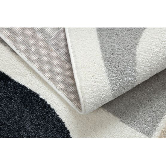 Koberec FUSION 0213 biela / tmavo ružová - Geometrický, moderný, abstraktný