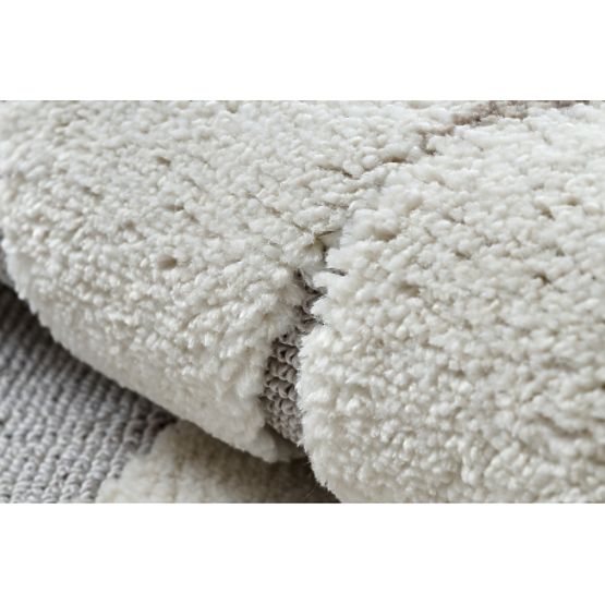 Koberec okrúhly YOYO EY81 šedo / biele - Medveď, hory pre deti, štrukturálny, senzoricky Strapce