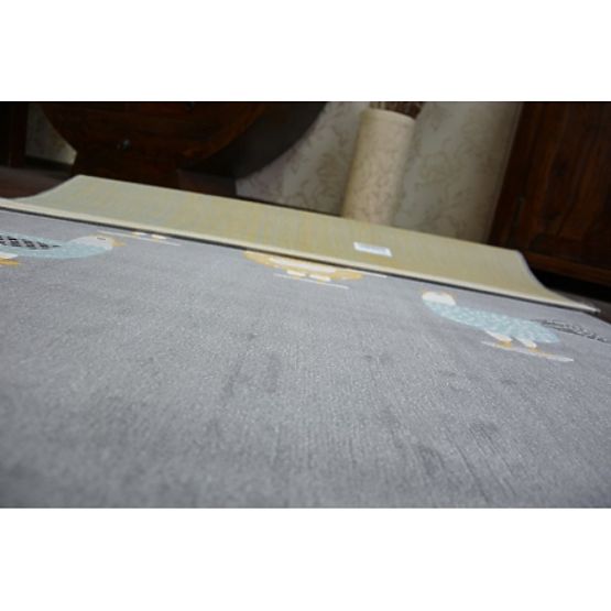 Koberec PASTEL 18413/072 - Kurčatá Kohúti Sivá tyrkysová