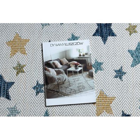 Koberec SISAL COOPER Hviezdy 22260 ecru / tmavo modrá