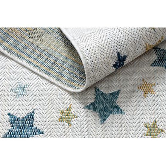 Koberec SISAL COOPER Hviezdy 22260 ecru / tmavo modrá