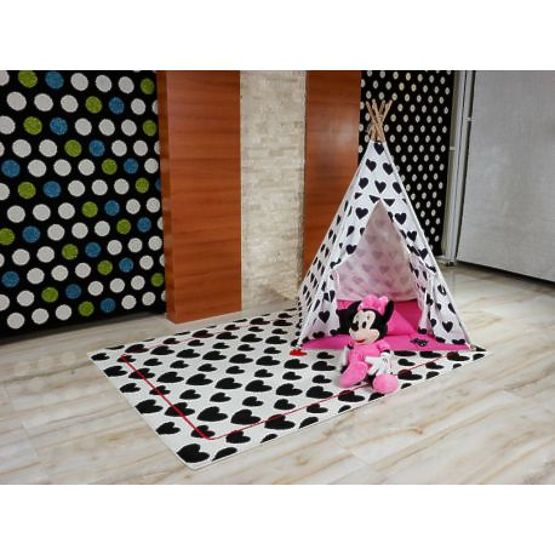 Koberec SKETCH - F755 krém/ čierna - srdce