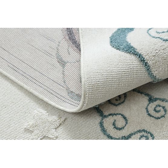 Koberec YOYO GD49 biele / šedo - Jednorožec pre deti, štrukturálny, senzoricky Strapce