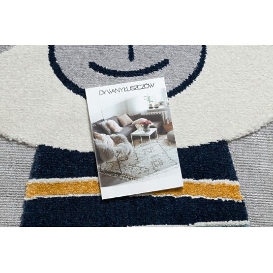 Koberec YOYO GD50 šedo / biele - Medvedík pre deti, štrukturálny, senzorické Strapce