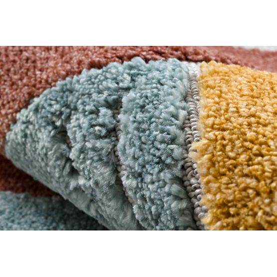 Koberec YOYO GD55 šedo / modrý - hviezdy, raketa pre deti, štrukturálny, senzorické strapce